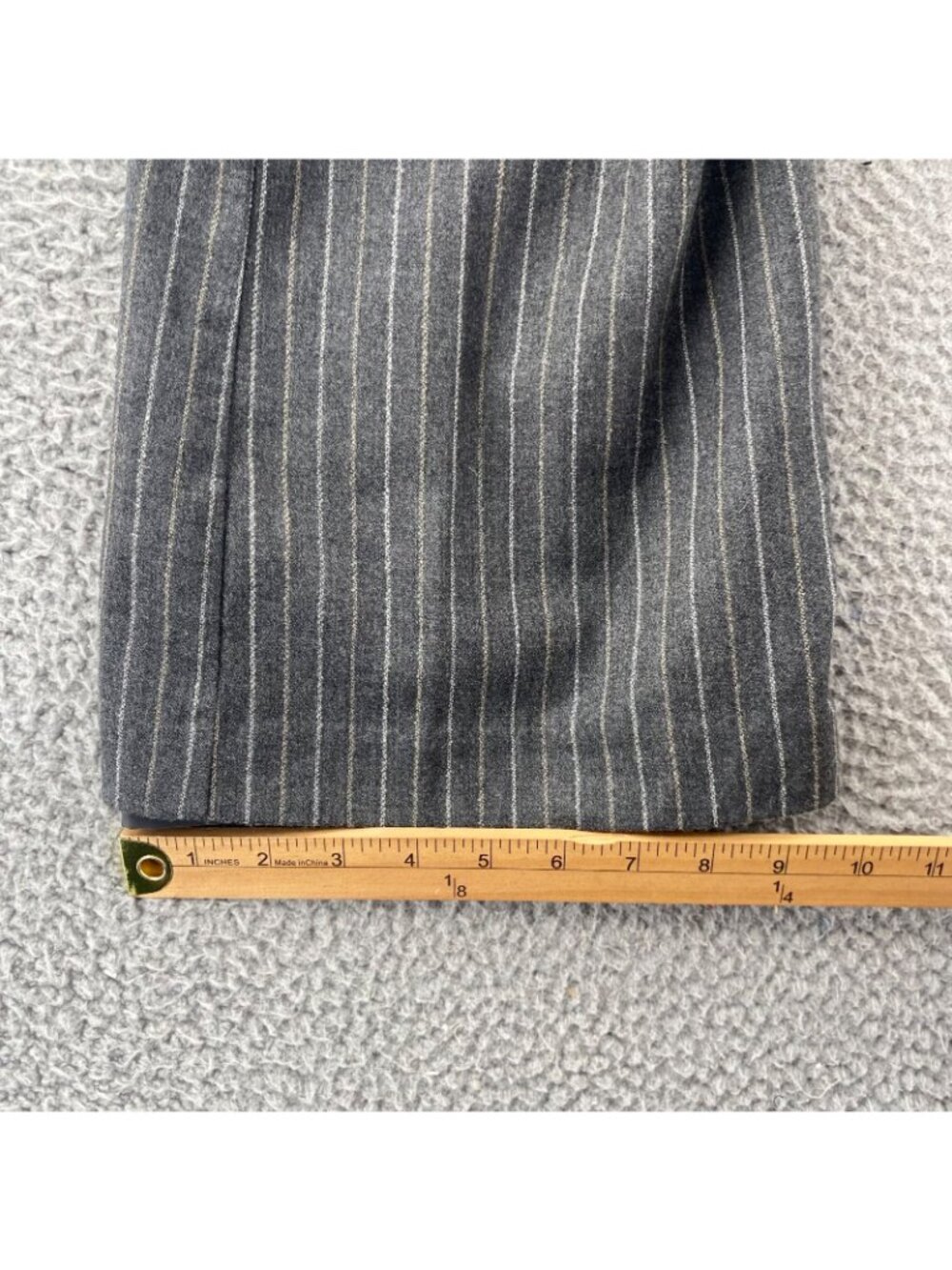 Talbots Pants Womens 12W Gray Pinstripe Wool Stretch Wide Leg Trousers Career - Picture 10 of 11